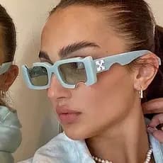 Óculos De Sol Vintage Homens Mulheres Desligado Branco Personalizados UV400 Design De Marca De Luxo Da Moda