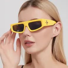 【 Vhong Sunglasses 】 Retro Moda Óculos De Sol Originais Femininos De Verão Com Armação Pequena Anti-Radiação