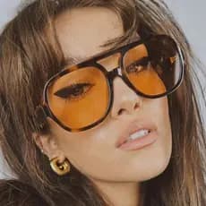 Óculos De Sol Retro Moda Homem Moldura Quadrada Sombra De Verão Anti-Rdiação UV400