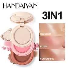 3 Em 1 Paleta De Maquiagem Facial Multifuncional Feminina Com Destaque Mate Blush Contorno Perolado Brilhante
