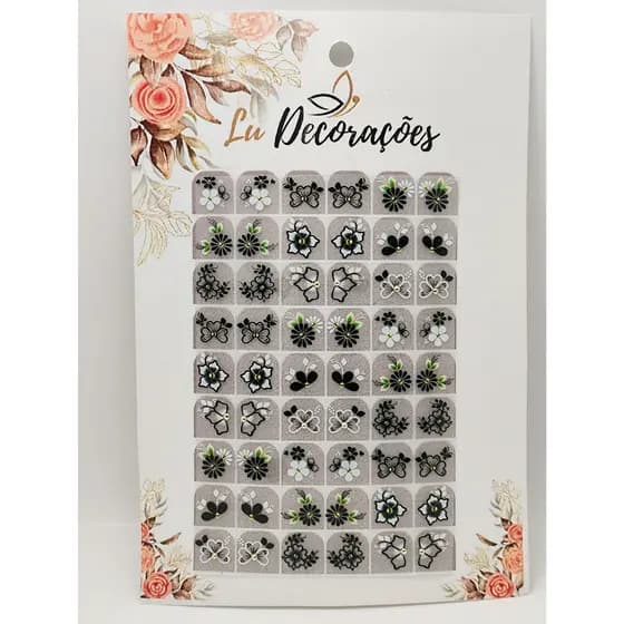 ADESIVOS PARA UNHAS CARTELÃO COM 54 UNIDADES REF:08