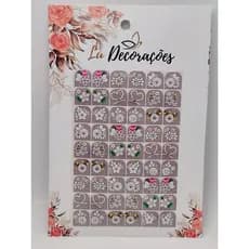 CARTELÃO DE ADESIVOS PARA UNHAS COM 54 UNIDADES REF:26