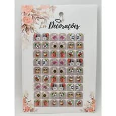 CARTELÃO DE ADESIVOS PARA UNHAS COM 54 UNIDADES REF:15