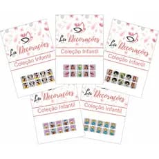 Adesivos de Unhas Infantis da Lu Decorações - Kit com 10 Cartelas