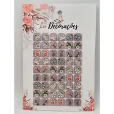 CARTELÃO DE ADESIVOS PARA UNHAS COM 54 UNIDADES REF:30