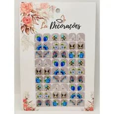CARTELÃO DE ADESIVOS PARA UNHAS COM 54 UNIDADES REF:32