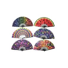 Leque Grande Dobrável Estampado Neon - 6 Estampas
