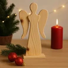 Anjo Grande Natalino Madeira Pinus Artesanato Decoração Natal Batizado