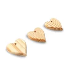 Kit 3 Corações Recorte Madeira Pinus 04 – Decoração Rústica para Parede ou Artesanato