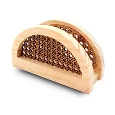 Porta Guardanapo Palha Clássica em Madeira Pinus com MDF – Mesa Posta com Charme
