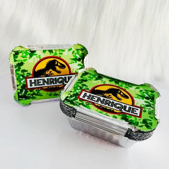 Marmitinha Personalizada Dinossauro | Lembrancinha Festa Infantil | Marmita Personalizada Aniversário Futebol Jurassic
