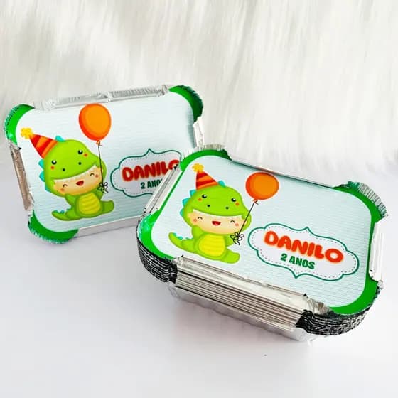 Marmitinha Personalizada Dino Baby | Lembrancinha Festa Infantil Dinossauro| Marmita Personalizada Aniversário Dino Baby