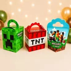 Kit 12 Caixas Minecraft Personalizadas | Lembrancinha Infantil | Produção Rápida + Nome e Idade