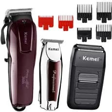 Kit Maquina Corte Cabelo Profissional + Acabamento + Shaver Kit Barbeiro Maquina de Cortar cabelo