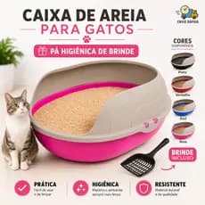 Caixa de Areia Sanitária Bandeja Higiênica Furba Com arco para Gato + BRINDE