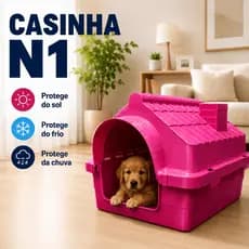Casinha Cachorro Filhote Gato Pequeno N1 Casa Pet com Proteção Raios UV Desmontável