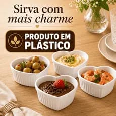 Cumbuca de Coração Branca para Sobremesas Petiscos e Molhos