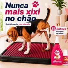 Kit Sanitário Canino Pet + Educador Pet Xixi Sim Pode Xixi Não Pode Cachorro Tapete Higiênico