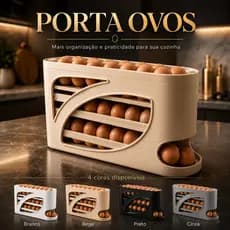 Porta Ovos Deslizante Organizador Para Geladeira De 4 Camadas Automática Rolantes