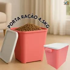 Porta Ração 4,5kg com Tampa – Armazenamento Prático