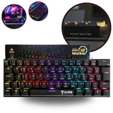 Teclado Gamer Clanm 60% Night Walker V2 Rgb Switch Red Mecânico