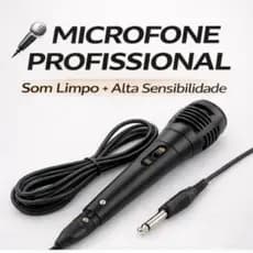 Microfone Karaokê Dinâmico com Cabo de 2.5 Metros