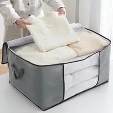 Caixa Saco Organizador Cobertor Casaco Guarda Roupa Ecológico Anti-Poeira Umidade Insetos Multiuso