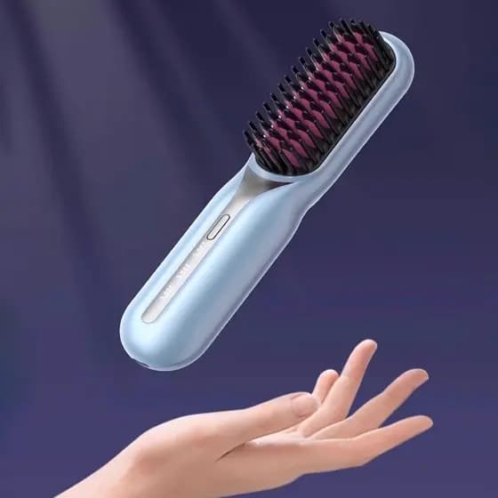 Escova Alisadora Bivolt Sem Fio 5 em 1 - Alisa, Hidrata, Modela, Alinha e Anti-Frizz