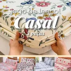 Kit Jogo de Lençol Casal Padrão - Estampado Antialérgico - 3 Peças Microfibra - Estampas Sortidas