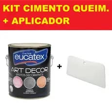 Kit Cimento Queimado Efeito Decorativo Eucatex 5kg 3,7kg Cinza Cromio Cinza Profundo Rose Gold