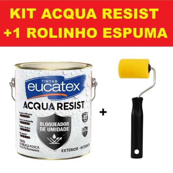 Tinta Antimofo Eucatex Acqua Resist Bloqueador de Umidade Branco 3,6lt Hidrofóbica Acrílica Fosca