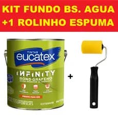 Kit Promotor de Aderência Eucatex Base de Água 3lt Fundo Fosco Cinza Grafeno