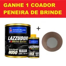 Verniz PU Automotivo Lazzudur Alto Sólido 8050 + Endurecedor 058 Sherwin Williams + Coador