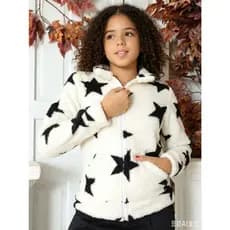 Casaco Blusa Infantil Juvenil Feminino Menina Teddy Forrado com Bolso Inverno - Tamanhos 10 a 16