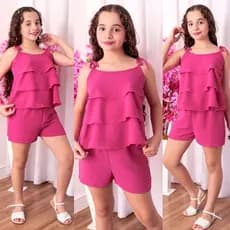 Conjunto Infantil Juvenil Fresquinho Verão Menina Blogueira