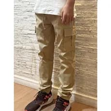 Calça Sarja Cargo Juvenil Infantil Masculina com Elástico - Estilo e Conforto para Todas as Ocasiões