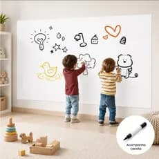 Quadro Branco Adesivo PVC 2 Metros Com Marcador Papel de Parede Lousa Escrita Reutilizável