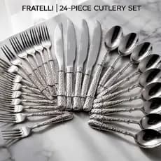 Faqueiro Inox 24 Peças Jogo De Talheres Completo Premium OriginalPara Cozinha de Mesa Resistente