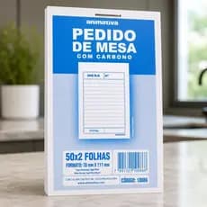 Bloco Pedido de Mesa 50x2 Folhas Com Carbono 1/3/5 ou 10 Unidades Comanda Garçom a pronta entrega
