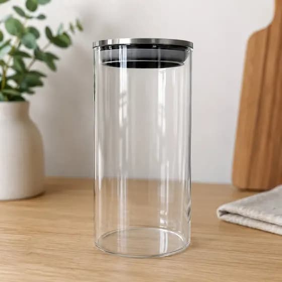 Kit Potes Herméticos Redondos Tampa Inox 1,5L 1,8L e 1,1L – Organizador para Cozinha 1, 2 ou 3 Unid