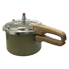 Panela de Pressão 4,2L Indução Antiaderente Max Chef Wood Tampa Segurança Verde Cinza Original