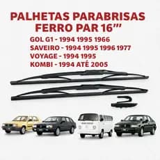 Palhetas de Limpador de Para-brisa para Gol G1 94 a 96 Saveiro 94 a 97 Voyage 94- 95 Kombi 94 a 2005