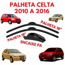 Palhetas Limpador de Parabrisa SILICONE Celta 2010 2011 2012 2013 2014 2015 2016 Palhetas Dianteiras