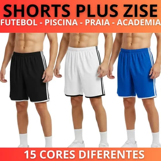 PLUS SIZE Short Calção Bermuda Esportivo Masculino Academia Corrida Futebol Praia Piscina