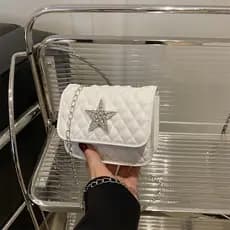 Linda moda bordada pequena bolsa quadrada 2025 verão moda textura corrente bolsa de ombro All-Match bolsa mensageiro