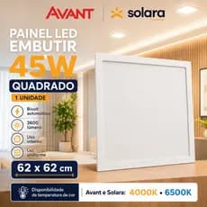 Painel Plafon Led Quadrado Embutir 45w 62x62 Luminária Modular 6500K Branco Frio 4000K Branco Neutro