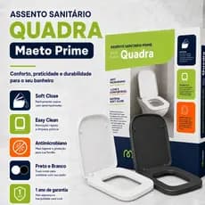 Assento Sanitário Soft Close Tampa de Vaso Tábua Quadrado Amortecedor Fechamento Suave Sabatini Aspen Ibiza 6LPF 1.6GPF