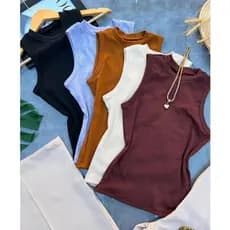 Blusa Feminina Regata Canelada Algodão Ribana Premium Social Americana Basica Promoção