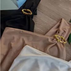 Blusa Feminina Nula Manga Argola Assimetrica Dourada Suplex Elegante Mula Manca