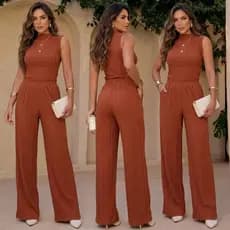 Conjunto Blusa Calça Feminino Aerolook Inverno Premium Feninino Canelado Elegante  Muscle Pantalona
